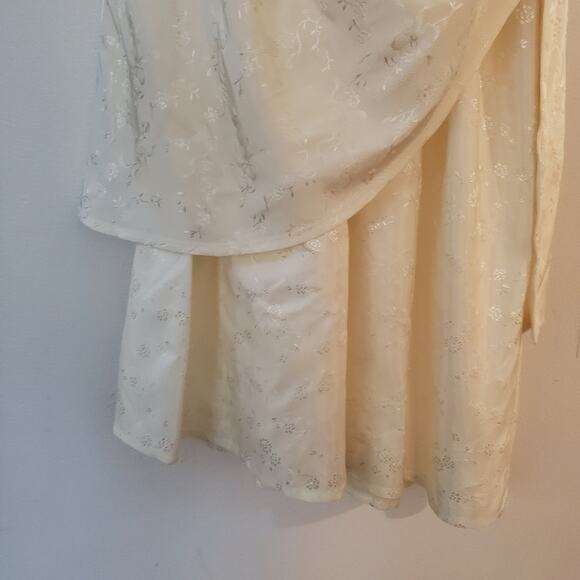 Vintage 90s Gunne Sax Ivory Backyard Beach Casual Punk Wedding Dress Small - Picture 8 of 13